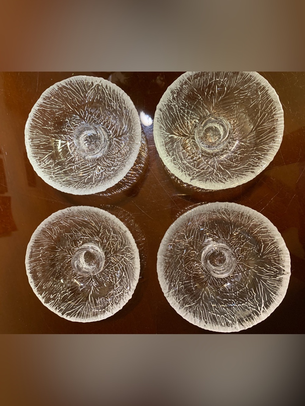 Vintage Hadeland Norway ~ Crystal Candlestick Holder 2 Pairs